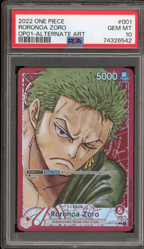 2023 Roronoa Zoro カード Gem Mint 10 PSA 10 GEM MINT One Piece Card Roronoa Zoro Manga Parallel