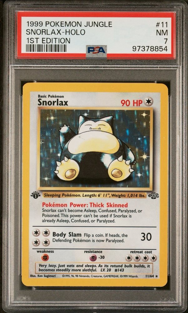英語版初期　ポケモンカード　snorlax holo 1st Edition Pokemon GRADED Card - SGC 7: SNORLAX #11 - HOLO 1ST EDITION