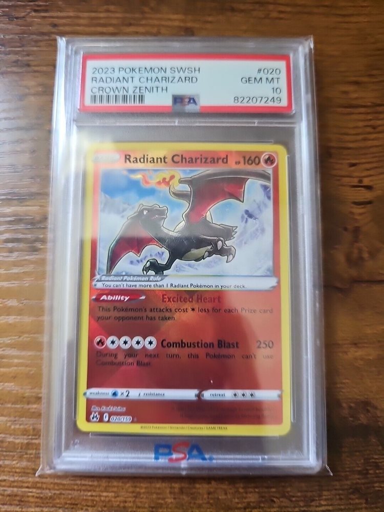 pokemon tcg crown zenith 020 159 radiant charizard card Radiant Charizard Crown Zenith #020 PSA 10