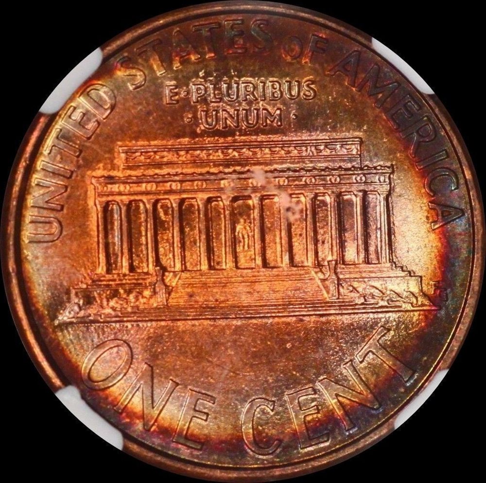 1993-D Lincoln Cent NGC MS 63 RB Memorial Penny Rainbow Color