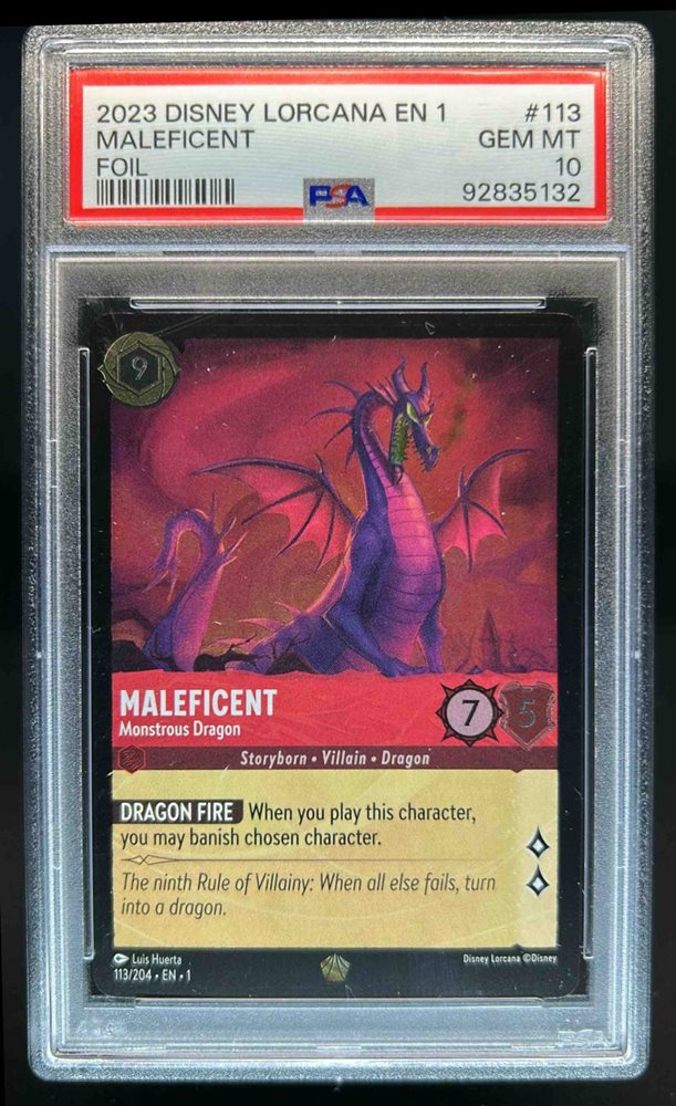 PSA10マレフィセント Foil ロルカナ　怪物ドラゴン　#113 ホイル PSA 10 Disney Lorcana Maleficent - Monstrous Dragon Foil