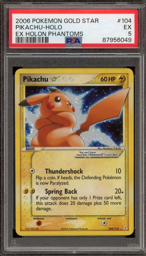 【最安値】ピカチュウ ⭐︎ ゴールドスター PIKACHU-HOLO PSA6 Auction Prices Realized Tcg Cards 2006 POKEMON EX HOLON
