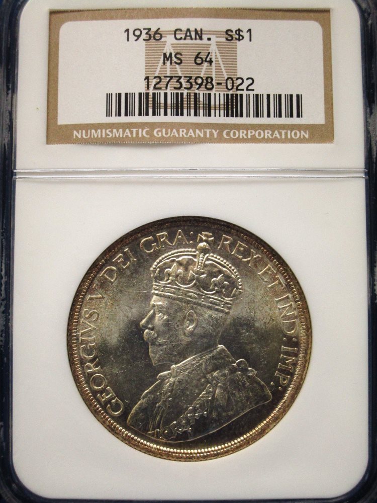 1936 Canada Silver Dollar $1 NGC MS64 George V Dollar, MS64 - PCGS