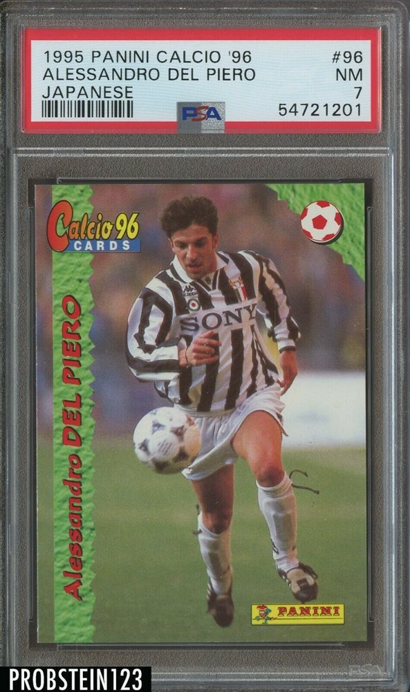 Carte Panini DEL PIERO 1995 - Juventus, Italie - WCCF Série, Attribut Refractor - État Near Mint