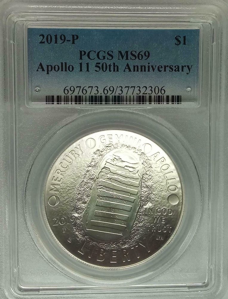 PCGS MS69 2019-P Silver Apollo 11 50th Anniv Moon Landing