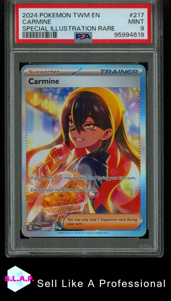 ゼイユ SAR PSA9 / CARMINE PSA 9 Carmine Ultra Rare #204 2024 Pokemon TWM Twilight