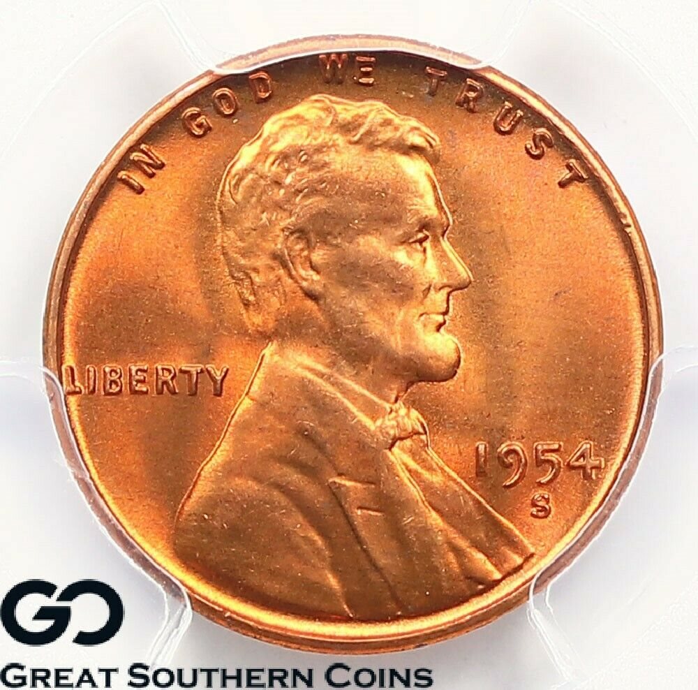 1954 S Lincoln Wheat Cent Nice MS RED Lincoln Coin
