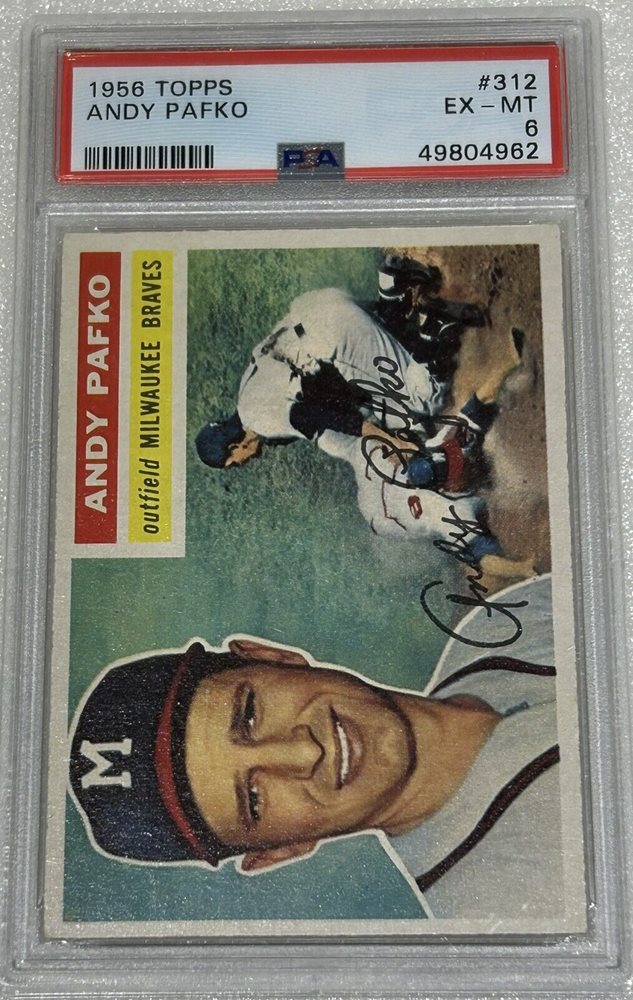 ANDY PAFKO 1956 TOPPS #312 PSA 8(OC)