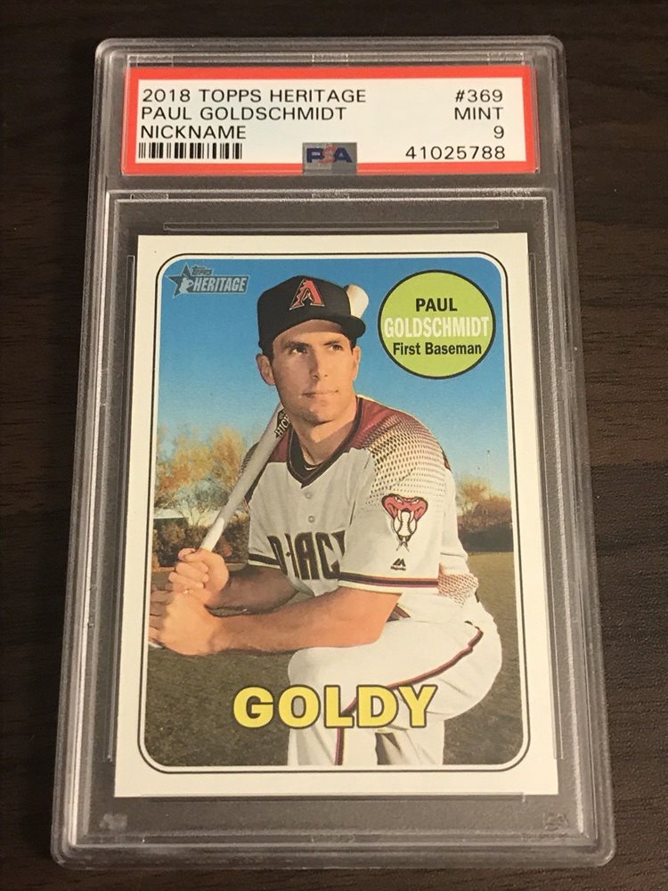 topps heritage 2018 paul goldschmidt auto 直筆サイン ゴールド 