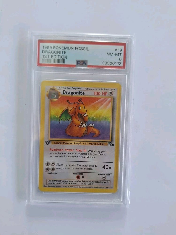 dragonite pokemon card 19 62 1999 POKEMON FOSSIL 1ST EDITION #19/62 DRAGONITE HGA 9 CERT P0NYKNBDLL –  Jeffthrowcards