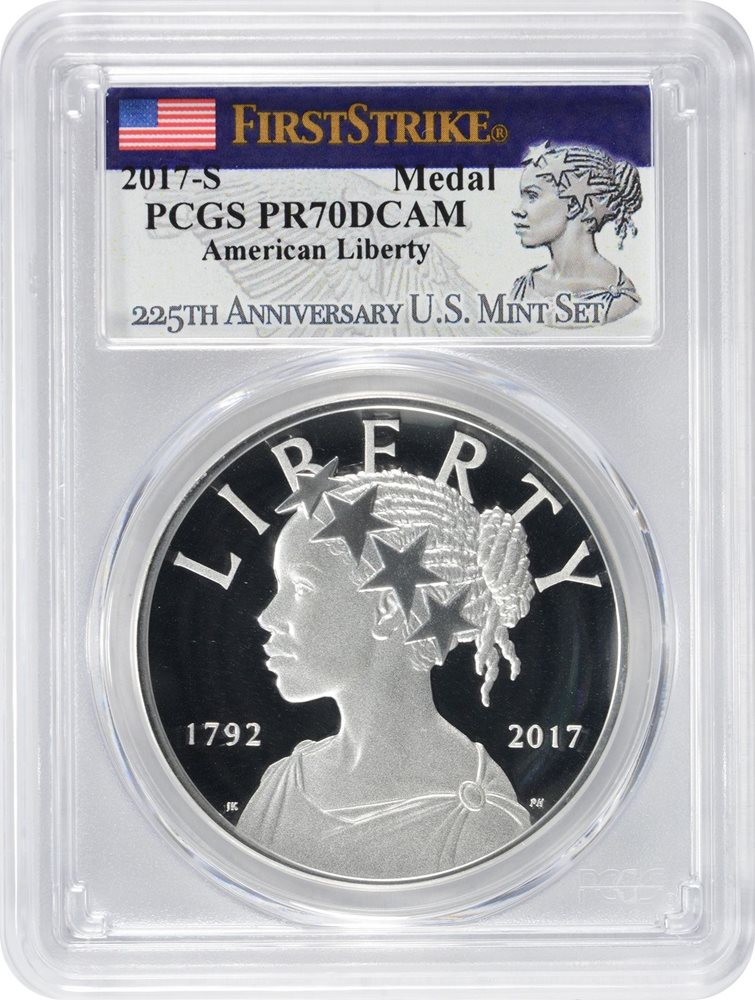 2017 P US Mint 225th Anniversary American Liberty Silver Medal PCGS PR69DCAM