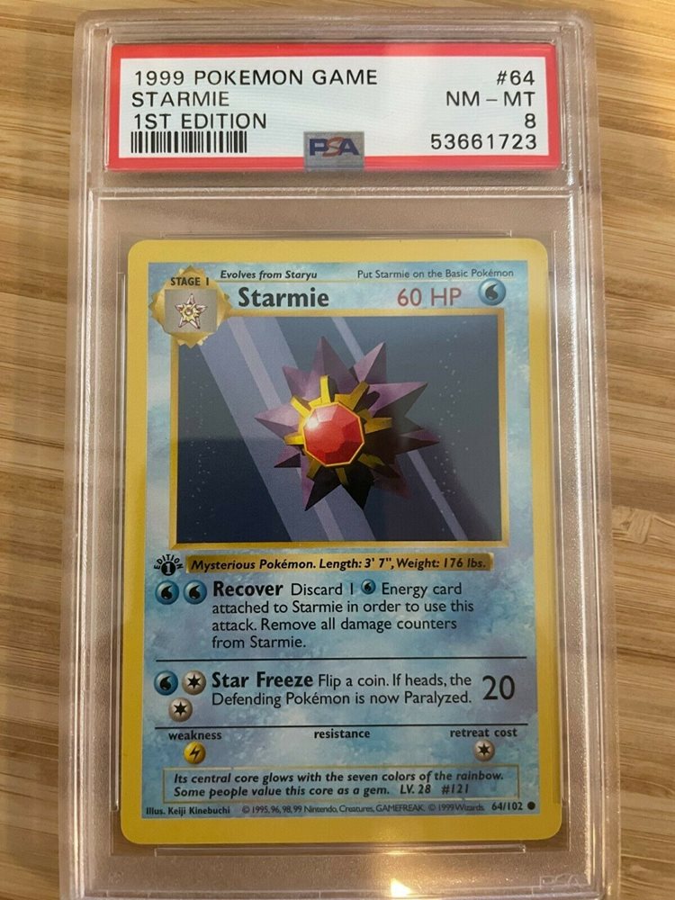 ポケモンカードゲーム staryu&starmie 1st edition shadow less Starmie [1st Edition] #64 Prices | Pokemon Base Set