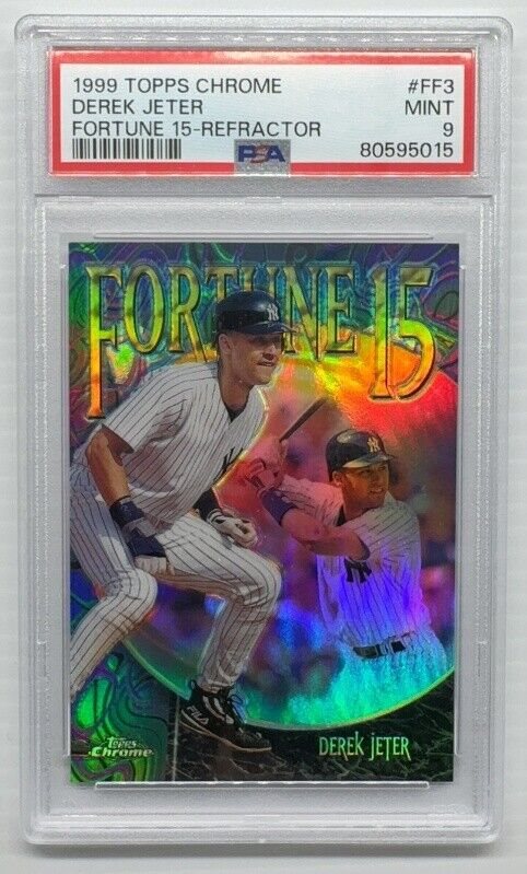 その他 DEREK JETER 1999 BOWMAN CHROME REFRACTOR 1999 Bowman Chrome Diamond Aces Refractor Derek Jeter PSA 9