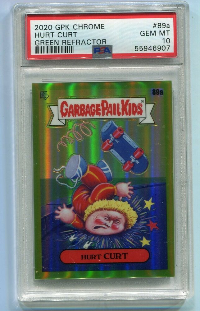 2020 Topps Garbage Pail Kids Chrome Green #89a Hurt Curt front