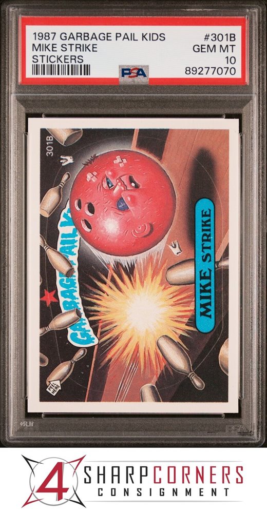 1987 Topps Garbage Pail Kids Original Series 8 #301b Mike Strike front