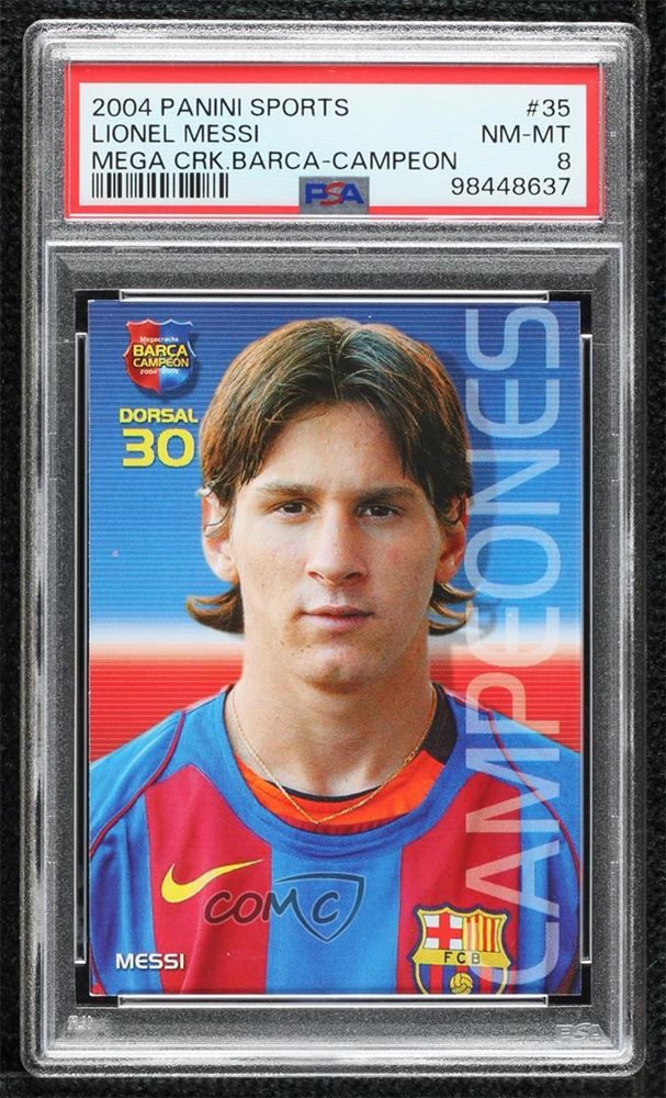 シングルカード Lionel Messi 2004 PSA7  Mega Cracks Panini Lionel Messi Soccer 2004 Season Rookie Sports Trading