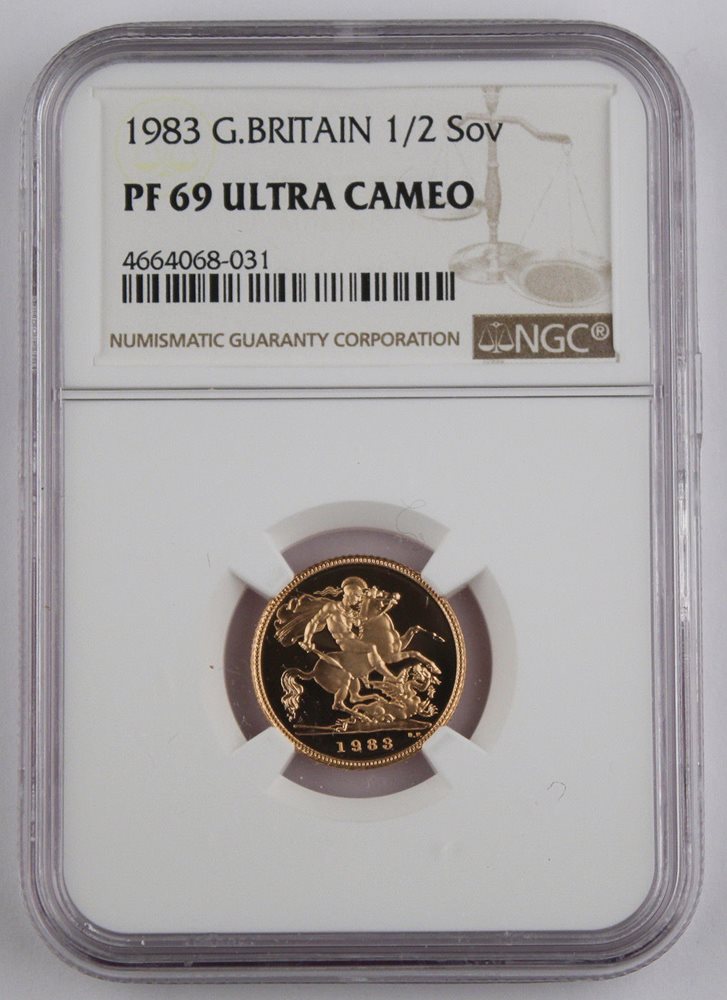 NGC準最高鑑定★1983年イギリス1/2ソブリンプルーフ金貨★PF69UC NGC準最高鑑定☆1983年イギリス1/2ソブリンプルーフ金貨☆PF69UC