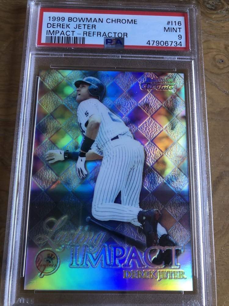 その他 DEREK JETER 1999 BOWMAN CHROME REFRACTOR 1999 Bowman Chrome Diamond Aces Refractor Derek Jeter PSA 9 Mint