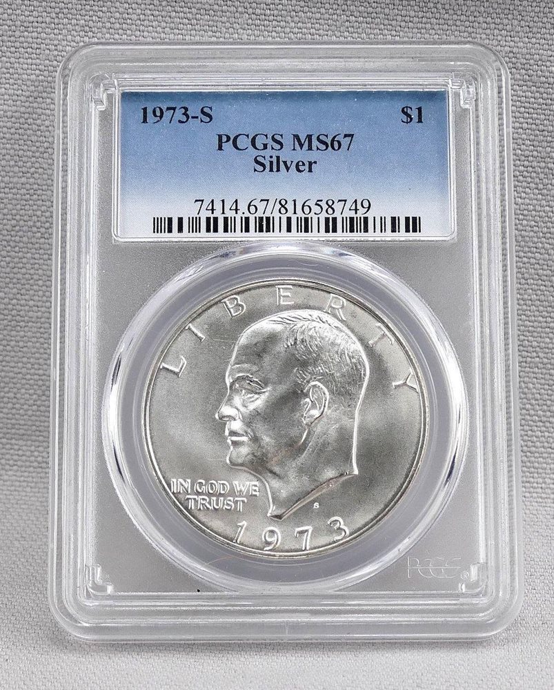 1973 S $1 Silver Ike Eisenhower Dollar PCGS MS67