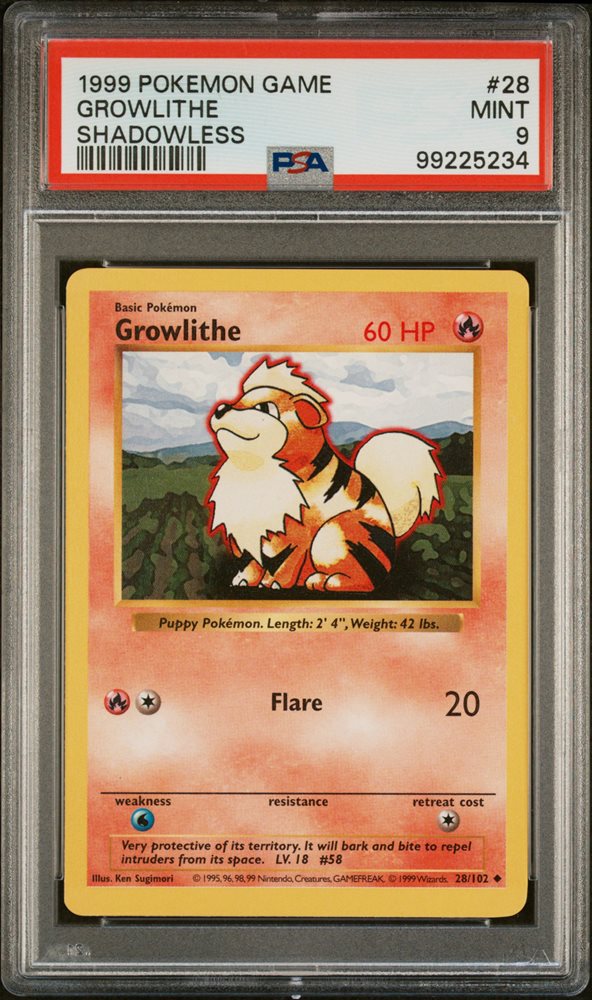 ポケモンカードゲーム growlithe shadow less Auction Prices Realized Tcg Cards 1999 POKEMON GAME Growlithe
