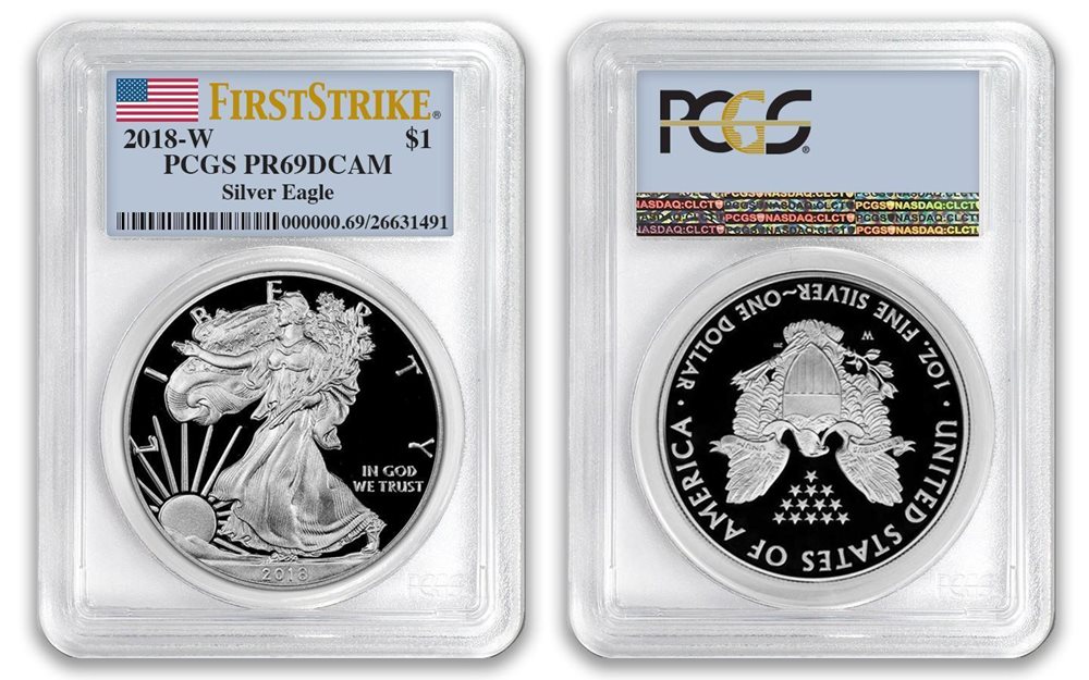2019 S $1 Proof Silver Eagle PCGS PR70 DCAM First Day of Issue Denver