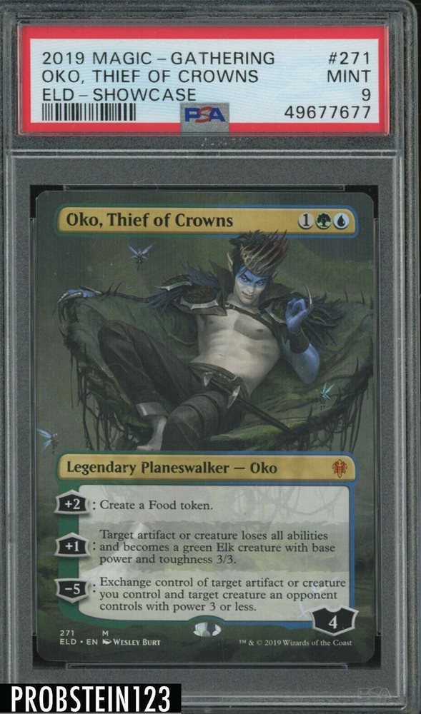 【PSA10】王冠泥棒、オーコ/Oko, Thief of Crowns MTG Oko Thief of Crowns-borderless, Throne of Eldraine (ELD