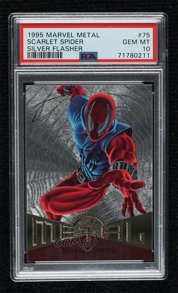 1995 Marvel Metal Silver Flasher Scarlet Spider #75 PSA 9 GEM | eBay
