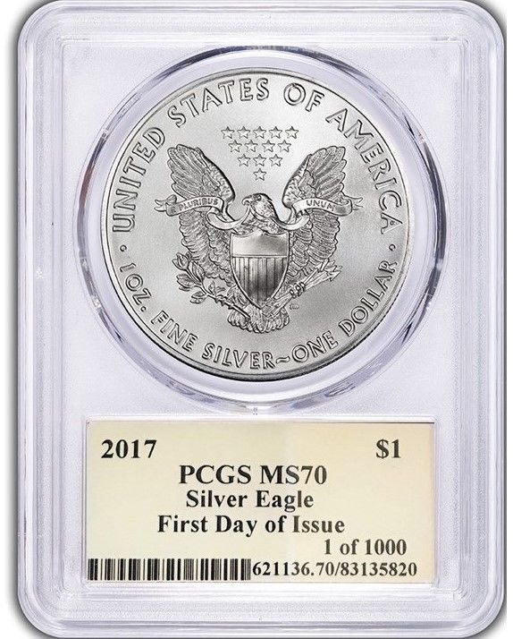 2017 Silver Eagle MS70 PCGS Signed by Designer Thomas Cleveland