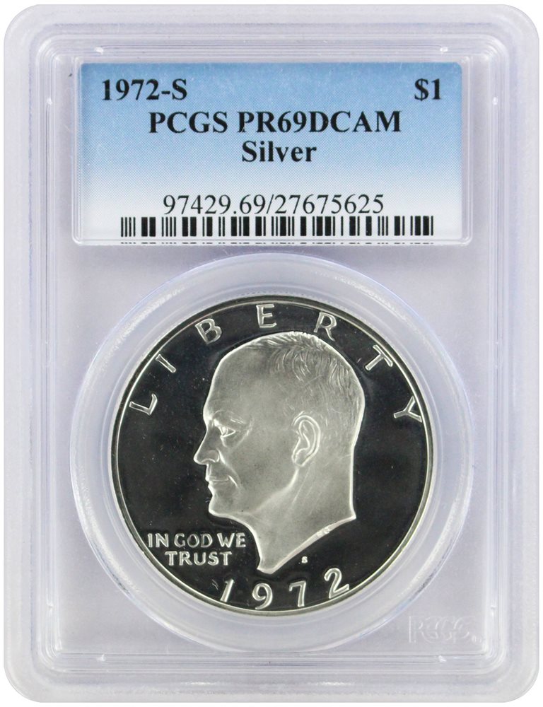 公式の店舗 1972-S 69 Proof PCGS PR69DCAM Dollar Ike Eisenhower Silver コレクション