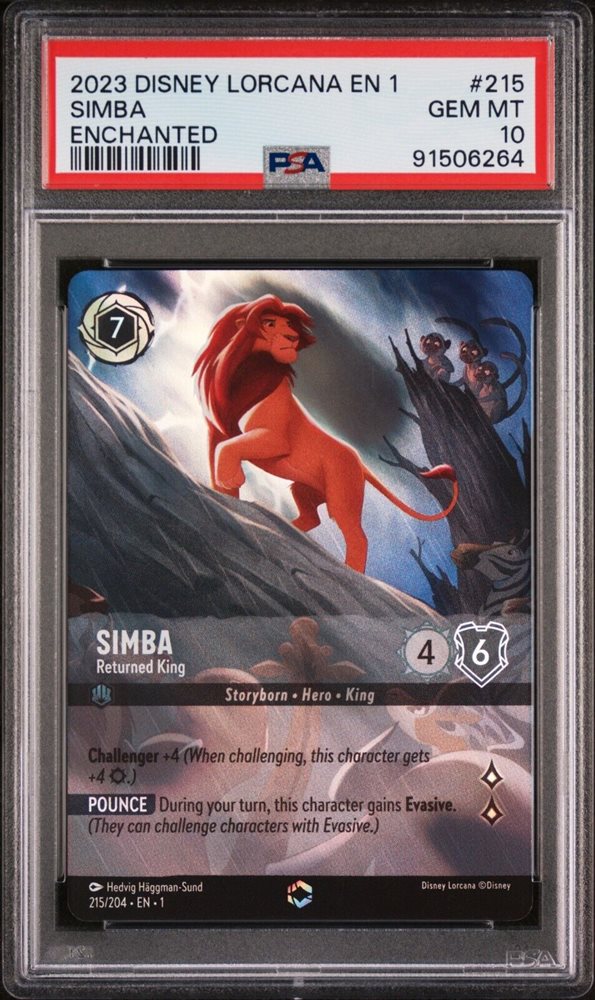 2023 Disney Lorcana EN 1 Enchanted #215 Simba PSA 10 | eBay