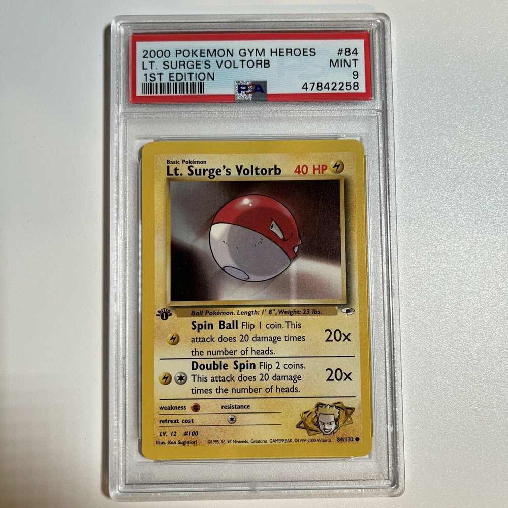 1995 voltorb pokemon card value Gym Challenge 86 Lt. Surge's Voltorb 1st Edition CGC 8.5 main image 0