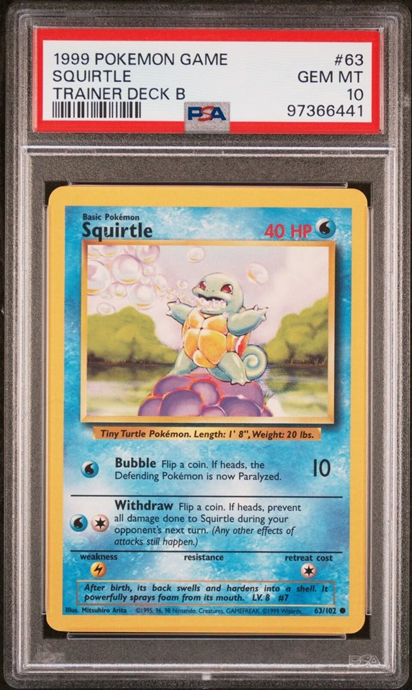 Auction Prices Realized Tcg Cards 1999 POKEMON GAME Squirtle