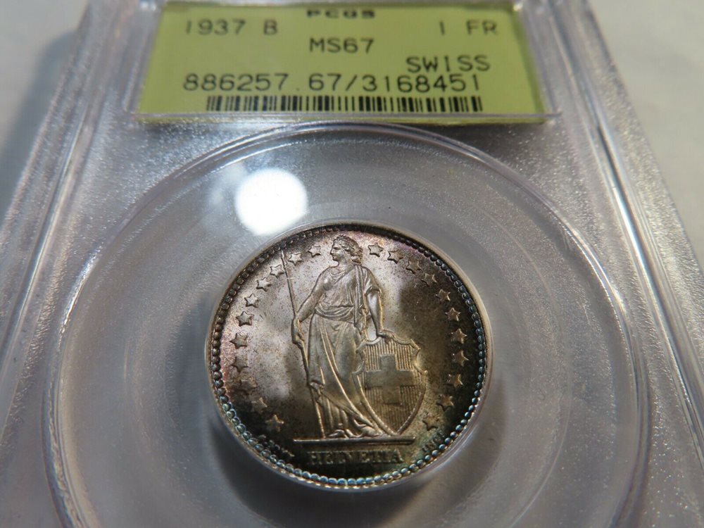 F108 Switzerland 1937-B Franc PCGS MS-67 OGH, MS67 - PCGS Auction