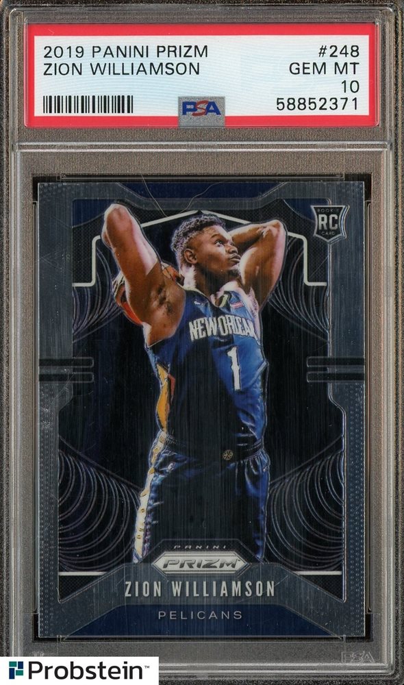 2019セレクト ザイオンウィリアムソン シルバープリズムルーキーカードPSA9 Zion Williamson 19/20 Panini Prizm Silver Prizm Rookie PSA 9