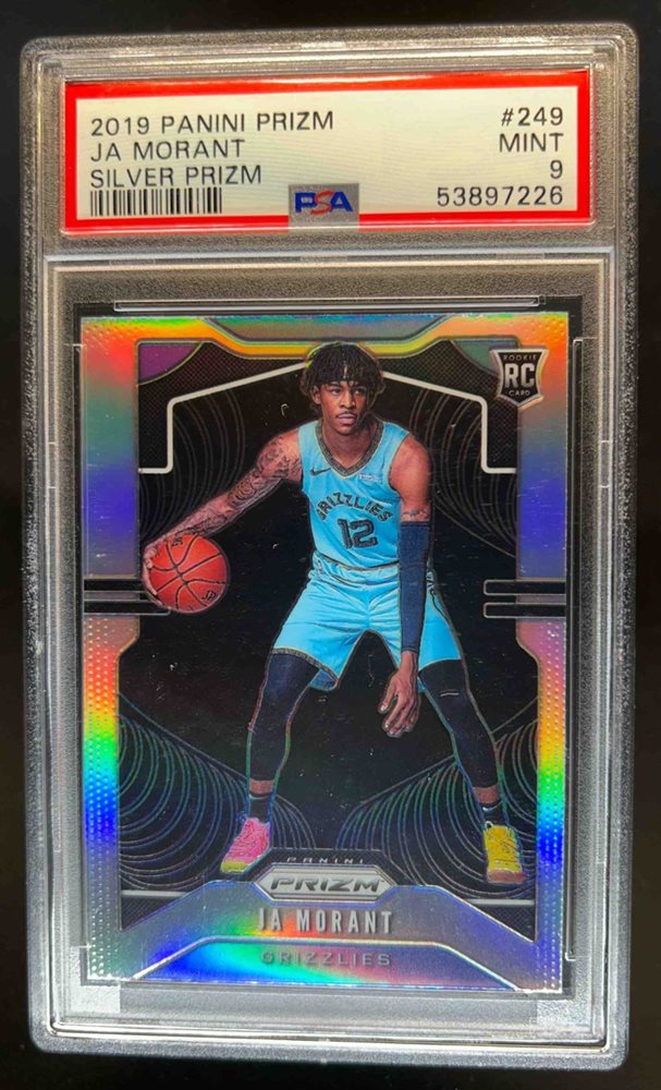 2019 HOOPS PREMIUM STOCK JA MORANT ROOKIE SILVER LASER PRIZM