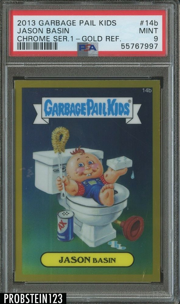 2013 Topps Garbage Pail Kids Chrome Series 1 Gold Refractor #14b Jason Basin front