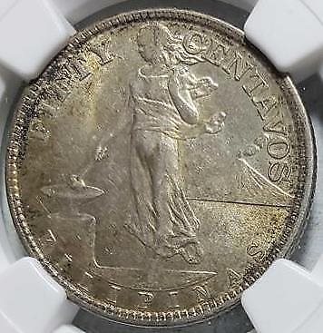 Philippines, 50 Centavos, 1921, NGC MS 63, Toned Choice