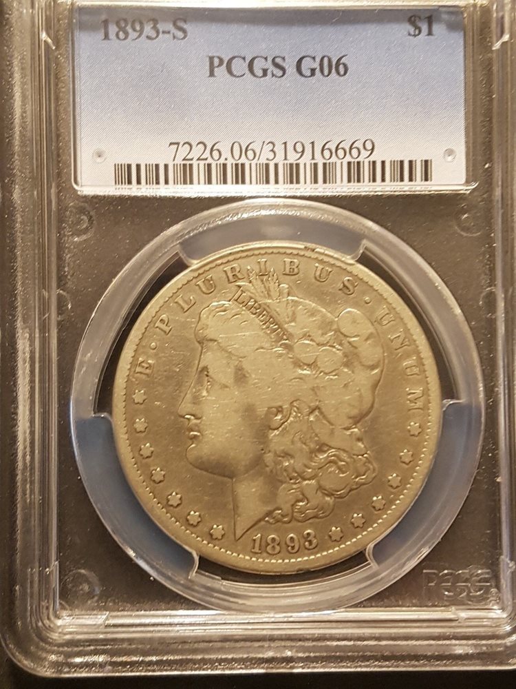 PCGS G06 1893-S MORGAN SILVER DOLLAR - NO RESERVE, G6 - PCGS