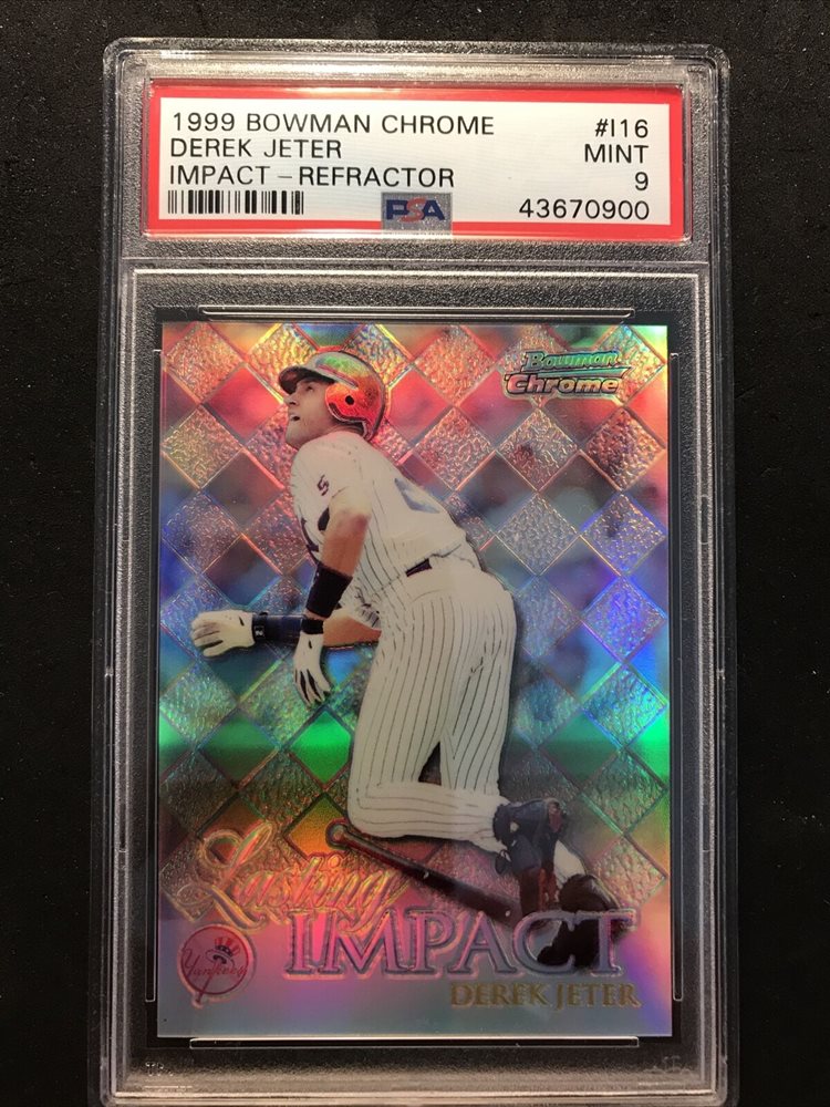 その他 DEREK JETER 1999 BOWMAN CHROME REFRACTOR 1999 Bowman Chrome Diamond Aces Refractor Derek Jeter PSA 9 Mint