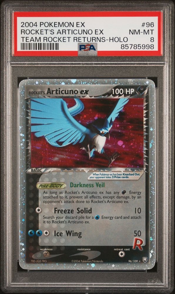【PSA8】 JP: フリーザー 旧裏 / EN: Articuno PSA8 1996 Pokemon JP Bandai Carddass Vending 144 Articuno