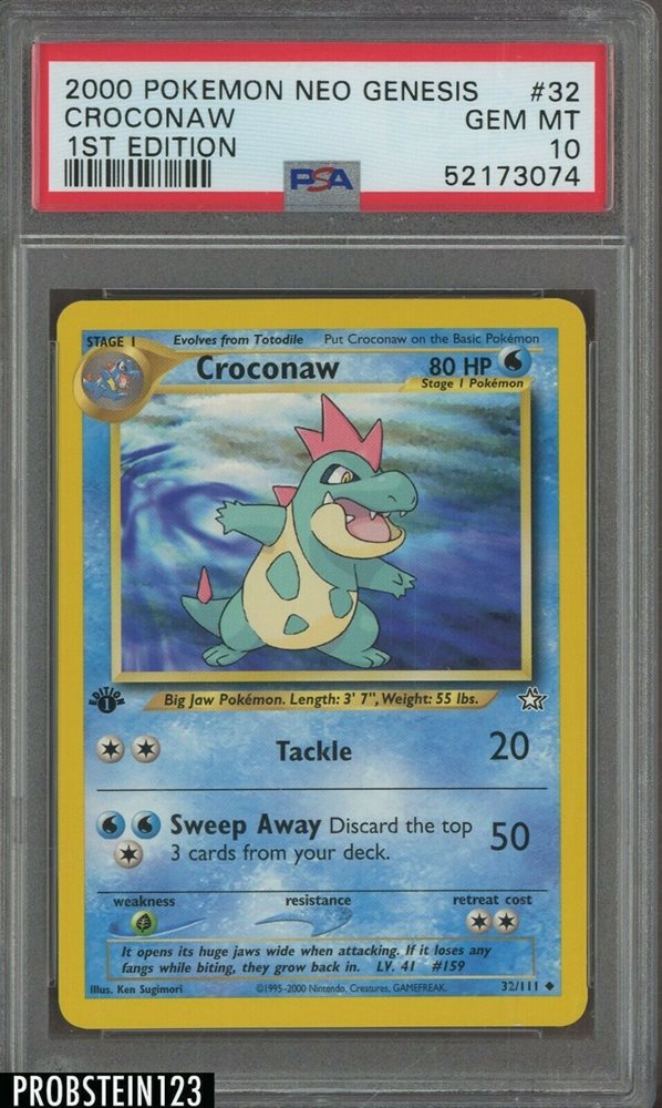 Auction Prices Realized Tcg Cards 00 Pokemon Neo Genesis 1st Edition Croconaw
