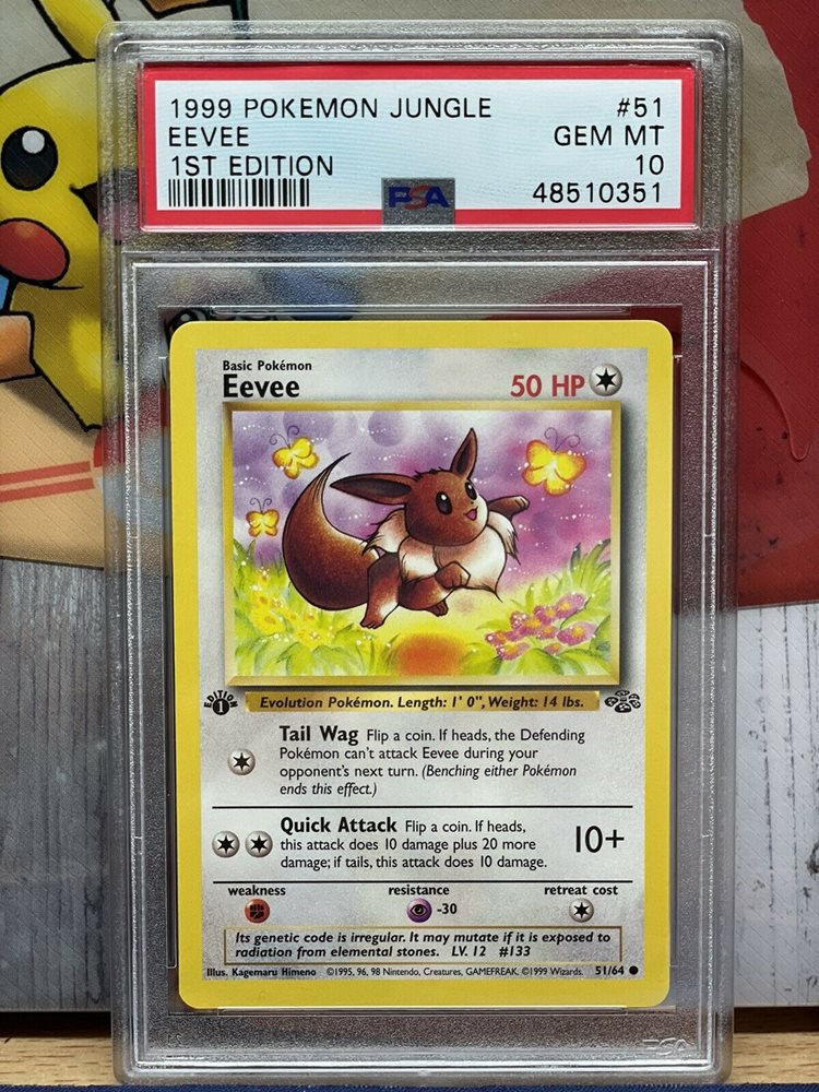 Eevee #51//64 Jungle Common Pokemon 1999 TCG Card