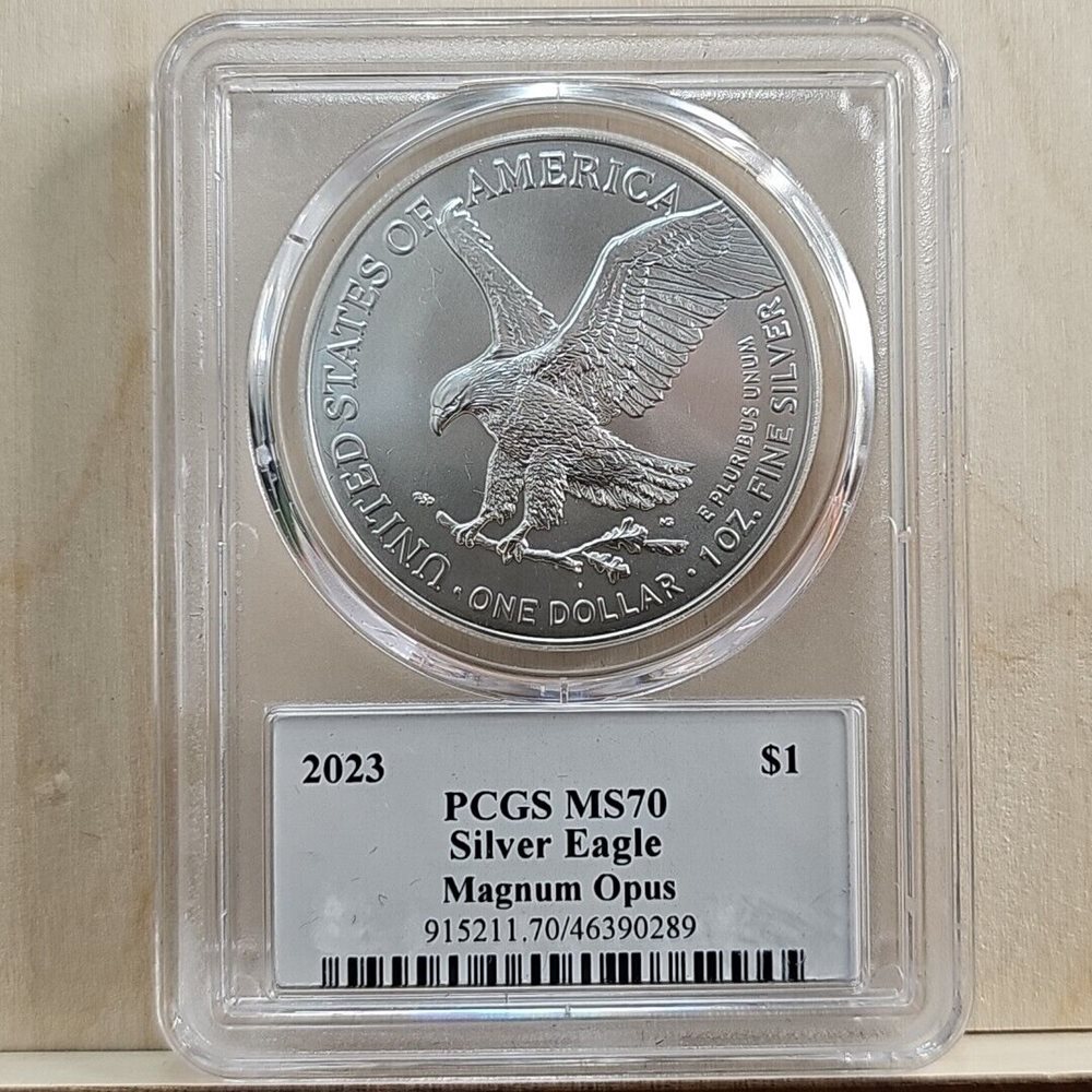 【新品】Silver Eagle イーグル銀貨2023 PCGS MS70 2023 american silver eagle ms70 FDOI Magnum Opus Thomas Cleveland