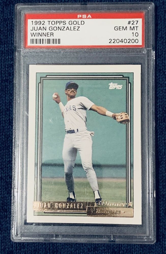 Auction Prices Realized Baseball Cards 1992 Topps Gold Juan Gonzalez WINNER