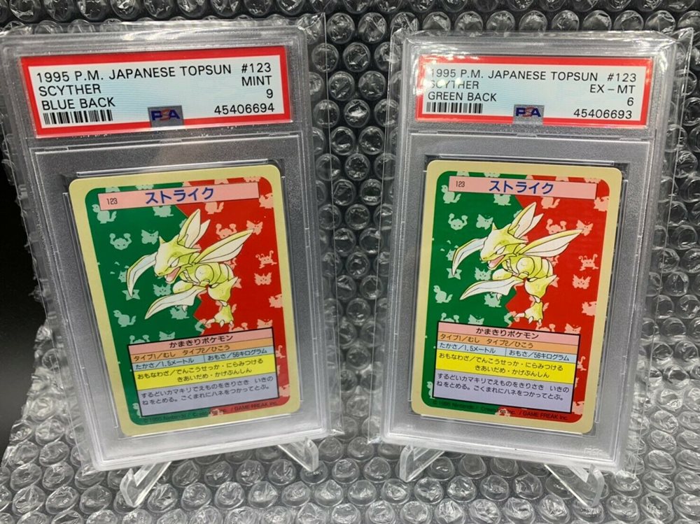 Auction Prices Realized Tcg Cards 1995 Pokemon Japanese Topsun Scyther Blue Back
