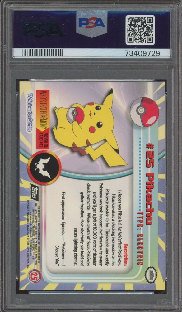 Topps Pikachu ピカチュウ #25 Pokemon 1999 TV 1999 Topps Pokemon TV Animation Pikachu #25 PSA 9 Mint | eBay