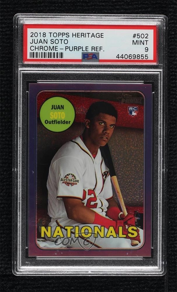その他 2018 Topps Her Purple Ref Juan Soto PSA9 Auction Prices Realized Baseball Cards 2018 TOPPS HERITAGE