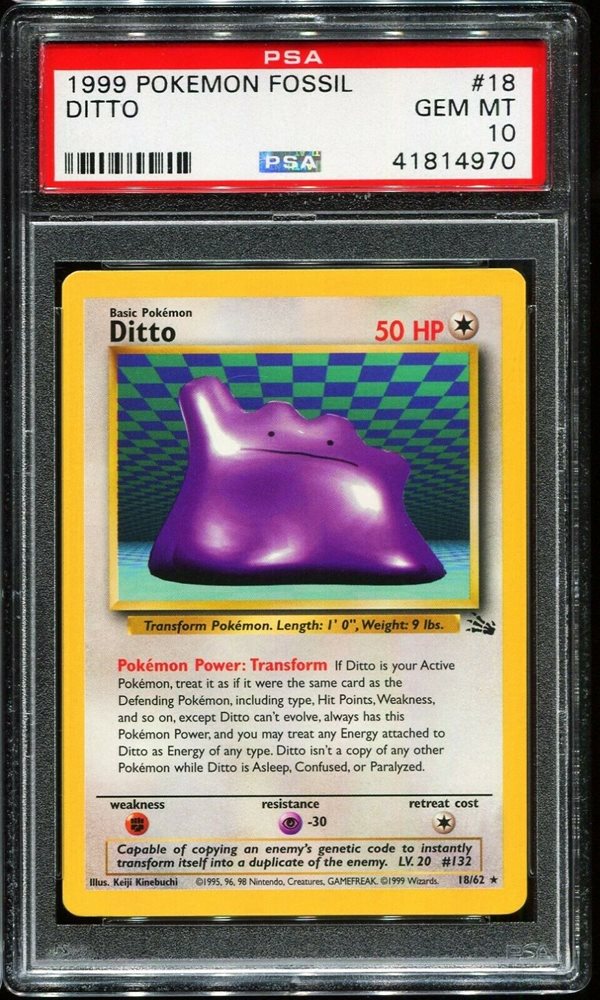 新品即決 トレーディングカード Psa 10 Gem Mt Pokemon Fossil Unlimited English Ditto Holo 3 セール Drchibornfree Com