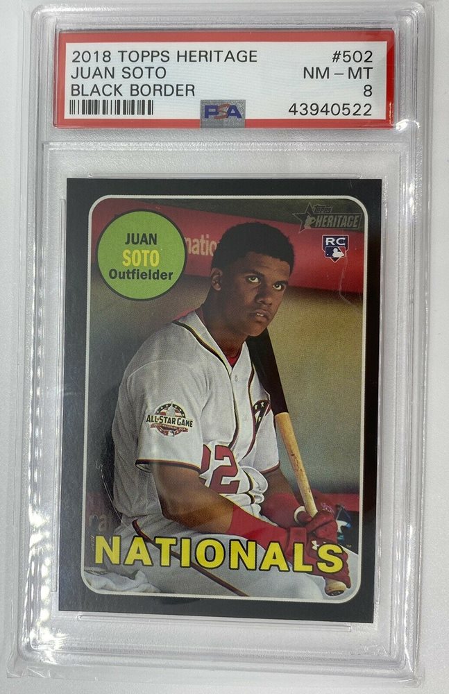 その他 2018 Topps Her Purple Ref Juan Soto PSA9 Juan Soto 2018 Topps Heritage #THC-502 Purple Hot Box