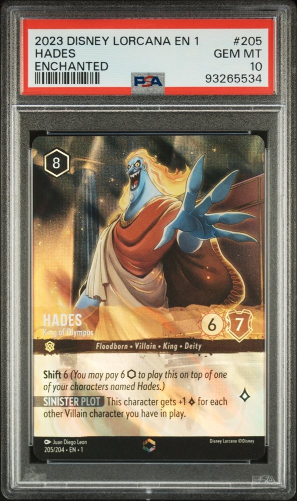 Lorcana ロルカナ ハデス エンチャンテッド PSA10 Auction Prices Realized Tcg Cards 2023 DISNEY LORCANA EN 1